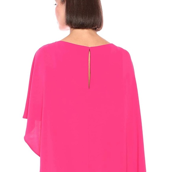 Trina Turk Adore Draped Cape Overlay Pink Popover Tunic Dress - S - Picture 3 of 16